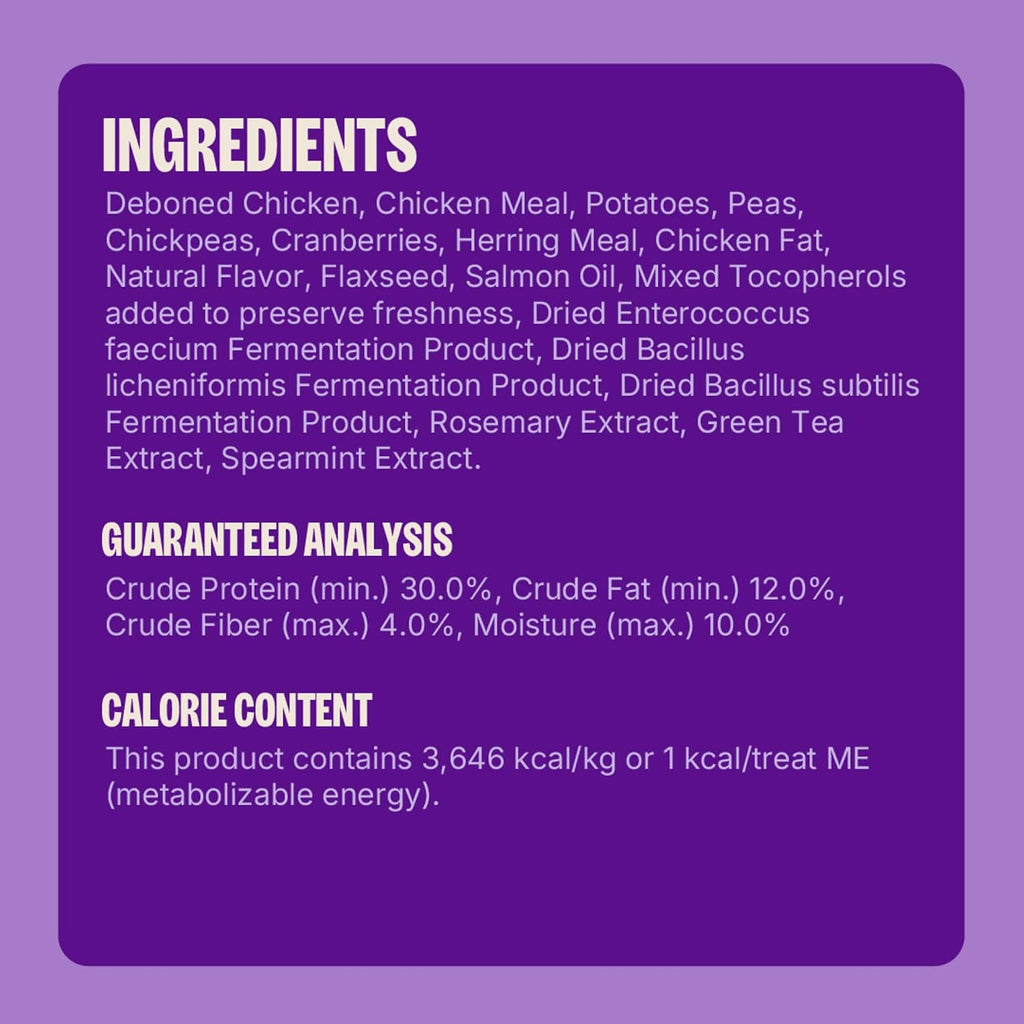 Natural grain free cat snack container displayed on a clean background