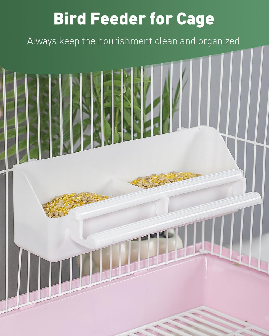 Pack of two hanging bird feeders and water dispensers displayed together