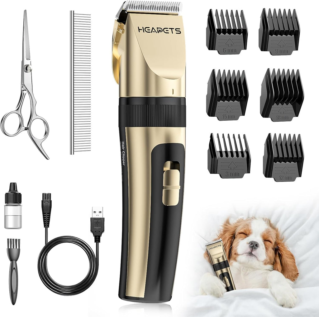 HEAPETS dog grooming clippers front view gold finish