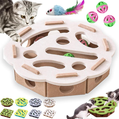Cat Scratch Puzzle Enrichment Box, Cat Nail File Enrichment Box with Bell, Nail File Stress Free Alternative to Clippers and Grinders, Interactive Cats Puzzle Toy -Bite & Scratch Resistant (StyleA) - Image 11