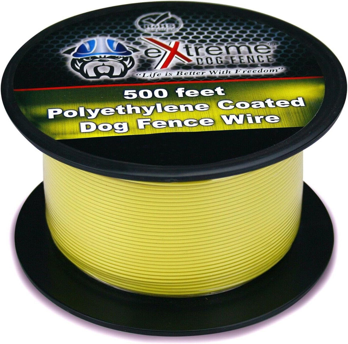 Heavy duty underground pet fence wire continuous spool for yard containment expansion.