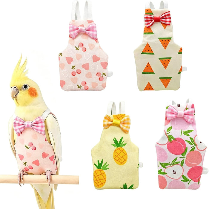 4Pcs Reusable Waterproof Bird Diaper Suit, Cute Pet Nappy Clothes for Parrot Duck Chicken Pigeon Small Pets (S) - Image 1