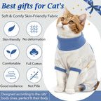 Cat wearing Dentrun soft cotton surgical onesie side profile