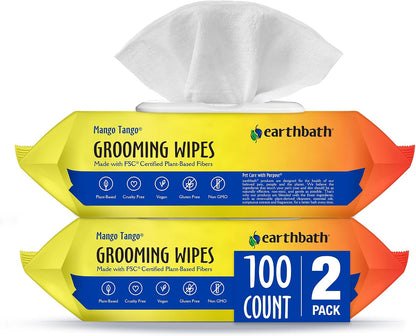 earthbath, Hypo-Allergenic Grooming Wipes - Fragrance Free Dog Wipes for Paws and Butt, Best Pet Wipes for Dogs with Sensitive Skin, Made in USA, Cruelty-Free Dog Cleaning Wipes - 100 Count (2 Pack) - Image 12