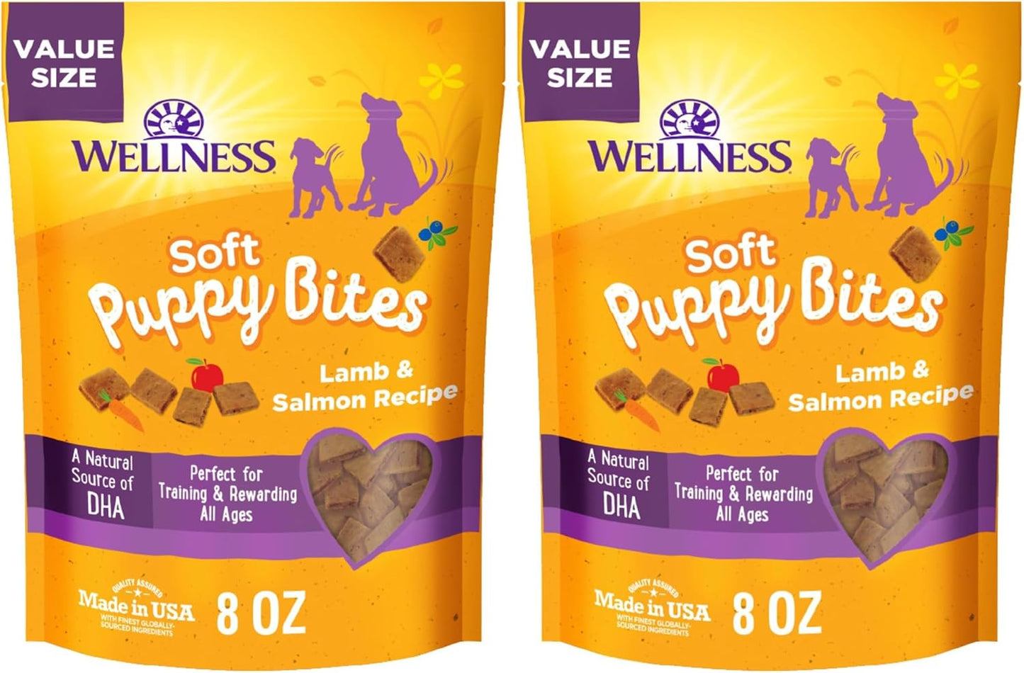 Wellness Soft Puppy Bites Dog Training Treats, Natural, Grain Free, Lamb and Salmon Recipe, 8 oz Bag - Image 11