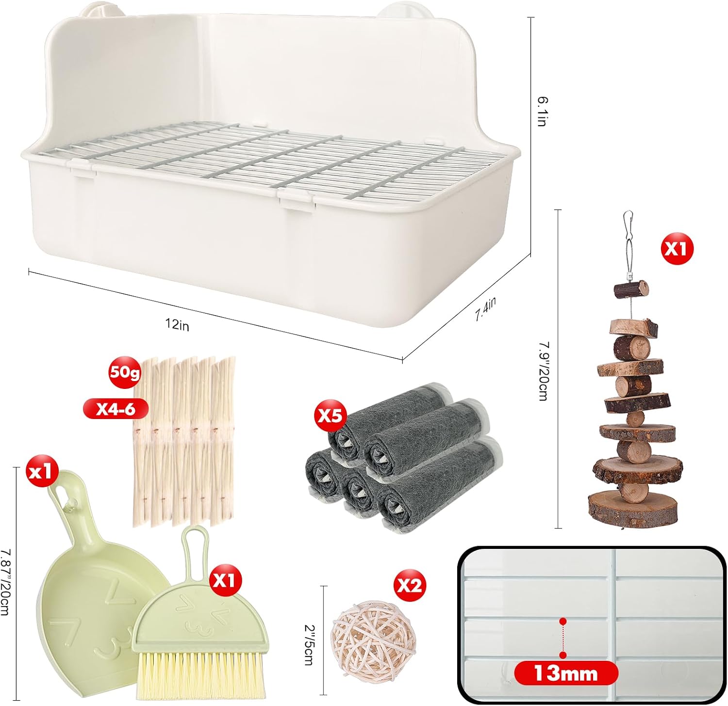 RUBYHOME small animal potty trainer corner pan angled view