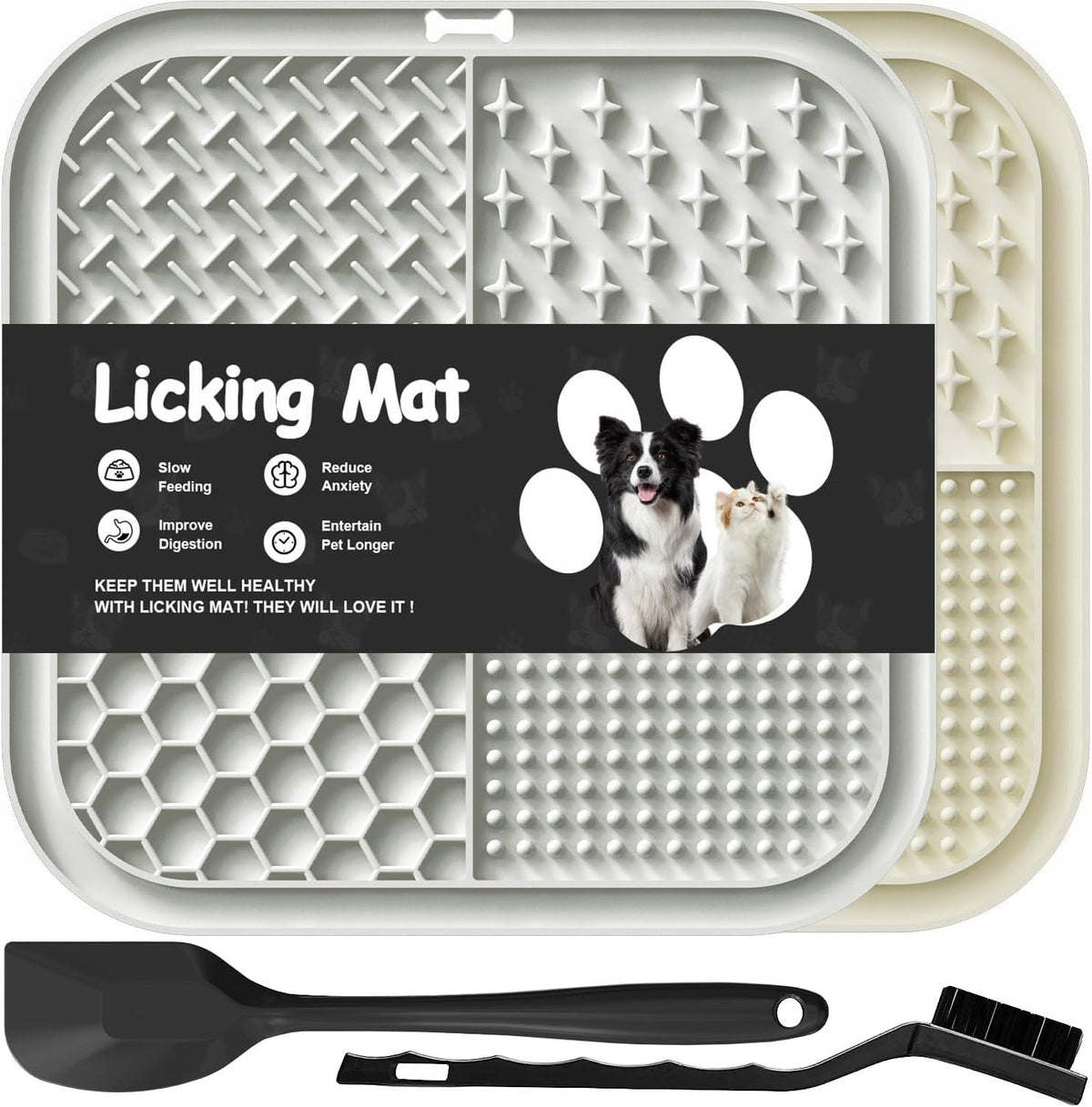 Azyh 2 PCS Licking Mat for Dogs and Cats front view
