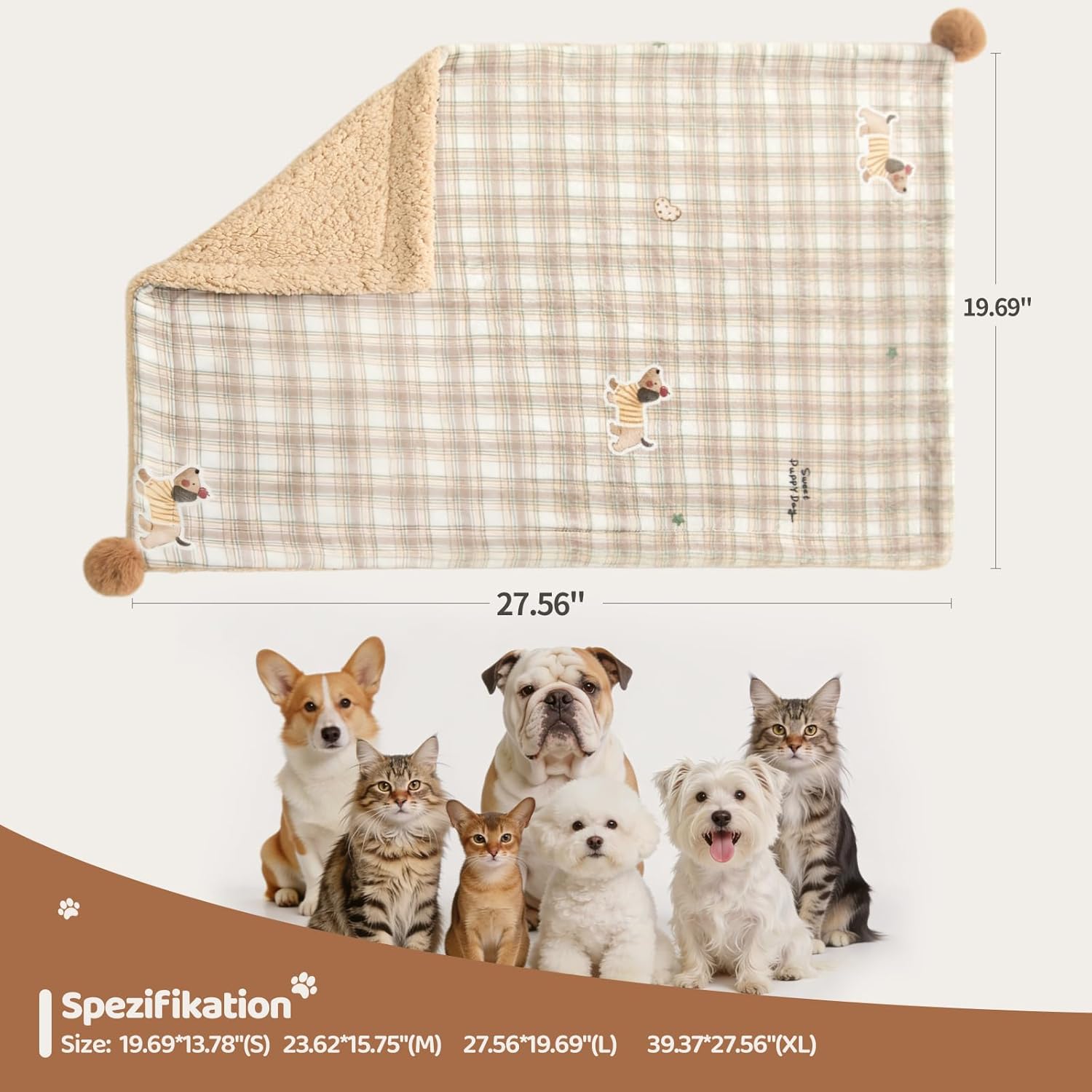 Jiupety premium pet bedding folded neatly for lightweight travel portability