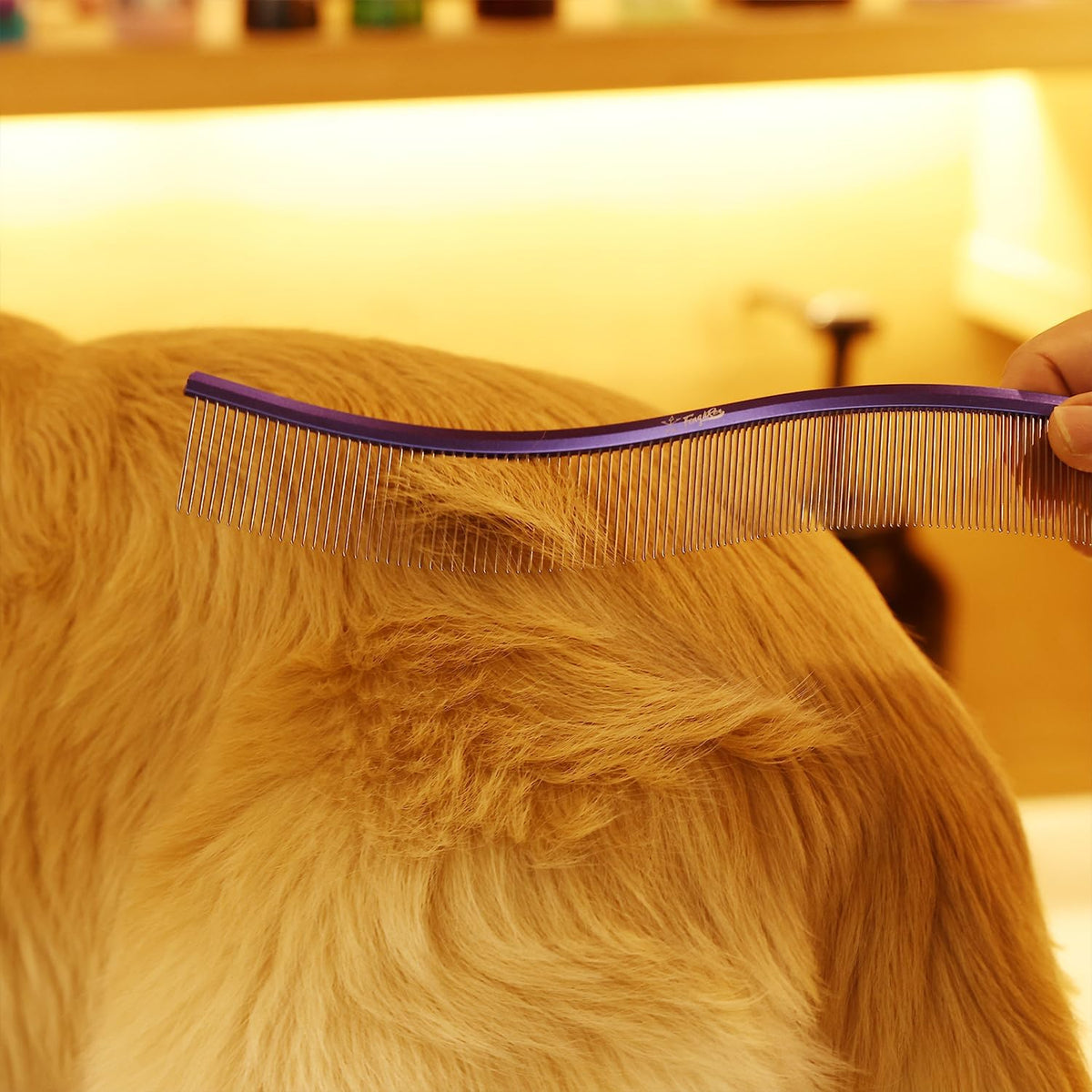 Professional grade pet deshedding comb 190mm