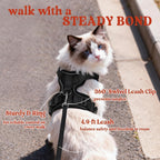 Side view of the rabbitgoo escape-proof cat harness with reflective safety strips