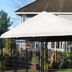 Lucky Dog Presidential Canopy Dog Kennel Cover front view outdoor pet shade