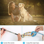 Durable stainless steel dog training stick being assembled for outdoor training