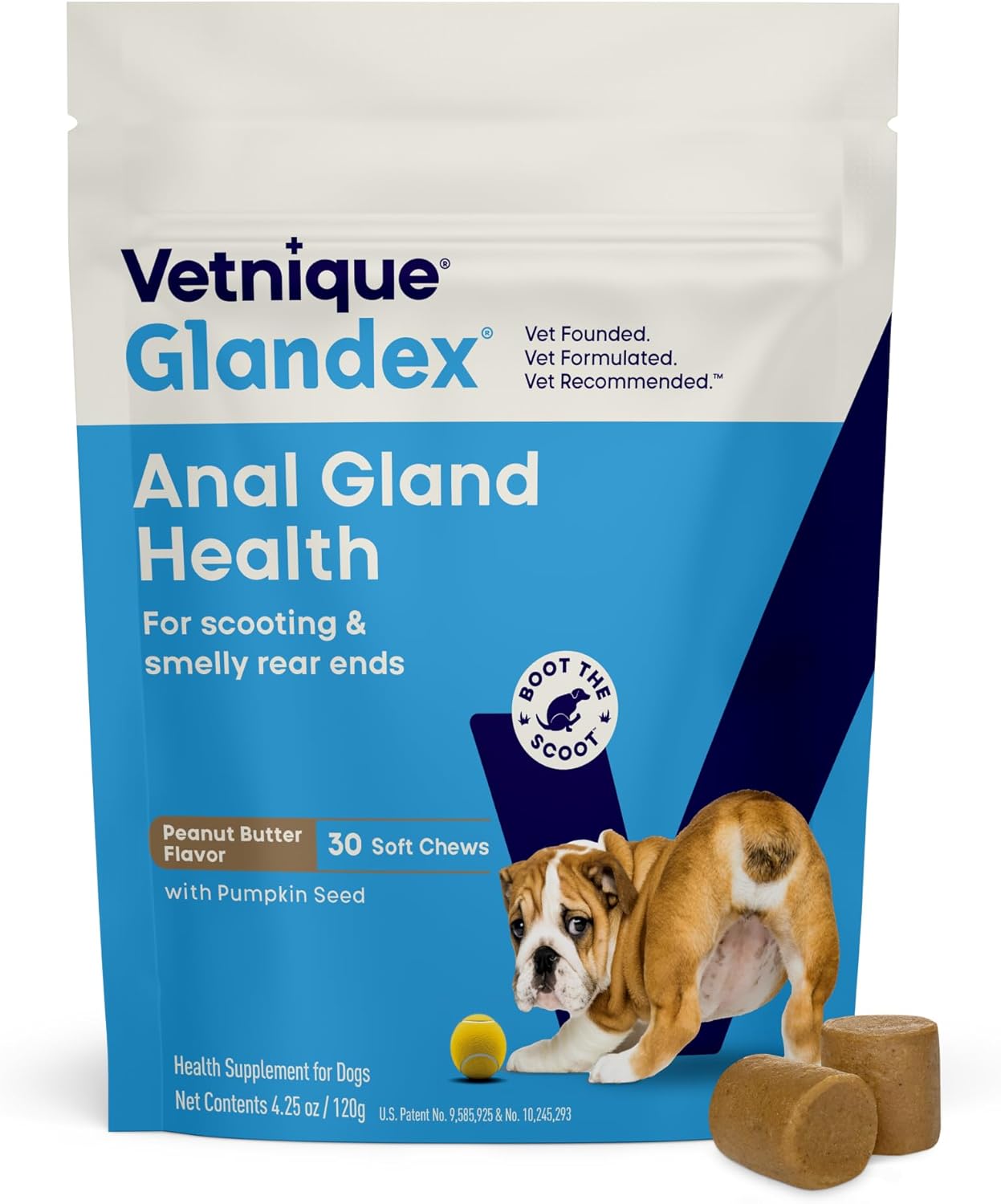Vetnique Glandex Anal Gland Soft Chew Treats with Pumpkin for Dogs Digestive Enzymes, Probiotics Fiber Supplement for Dogs Boot The Scoot (Peanut Butter Chews, 60 Count) - Image 12