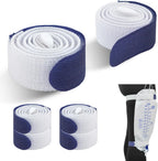 Sivya 4 pack blue catheter leg bag straps front view.