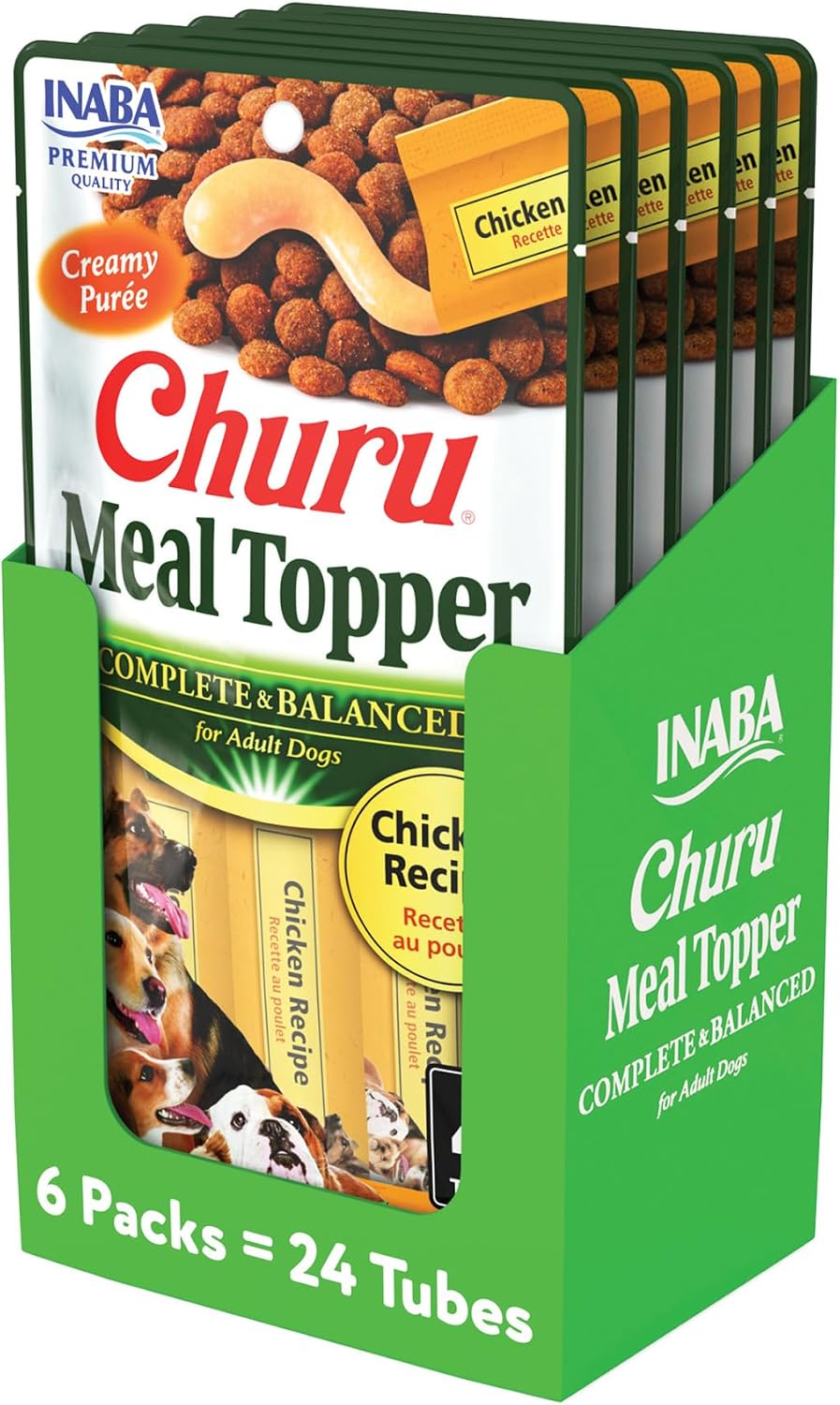 INABA Churu Meal Topper for Dogs, Complete & Balance, Creamy, Lickable Pure Dog Food Topper, 0.5 Ounce Tube, 24 Tubes (4 per Pack), Chicken with Beef Recipe - Image 10
