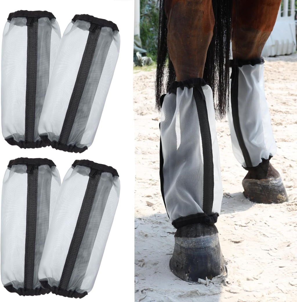 All-Purpose Fine Mesh Horse Fly Boots Breathable Anti-Fly Leggings with Sturdy Support Strips Reduce Annoying Stomping & 360 degreesLeg Protection Durable Easy-Clean Material 4-Pack Lavender Purple - Image 9