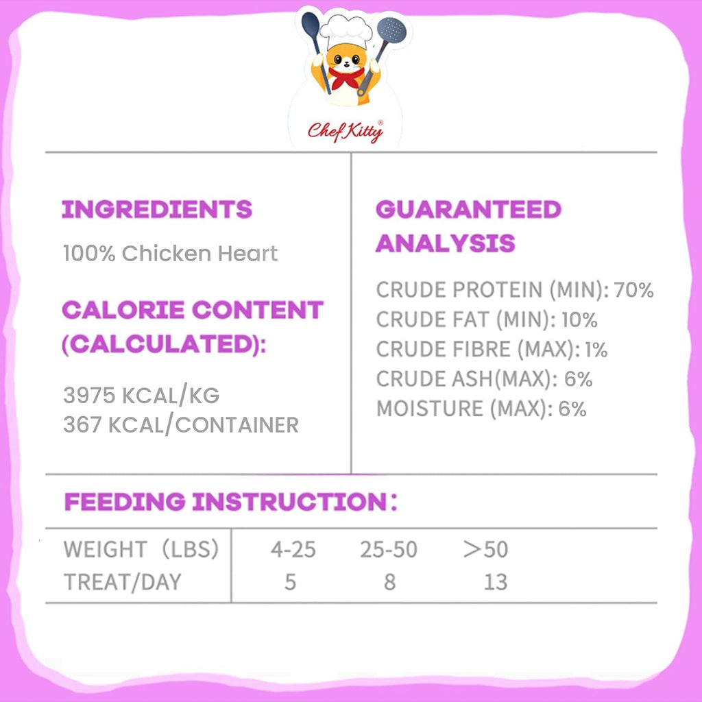 Chicken Hearts for Dogs | Cat Treats Freeze Dried, 100% Human Grade, Single Ingredient | High Protein Cat & Dog Food Toppers | No additives or Preservatives | Inspected & Tested in USA | 2.6 oz. - Image 9