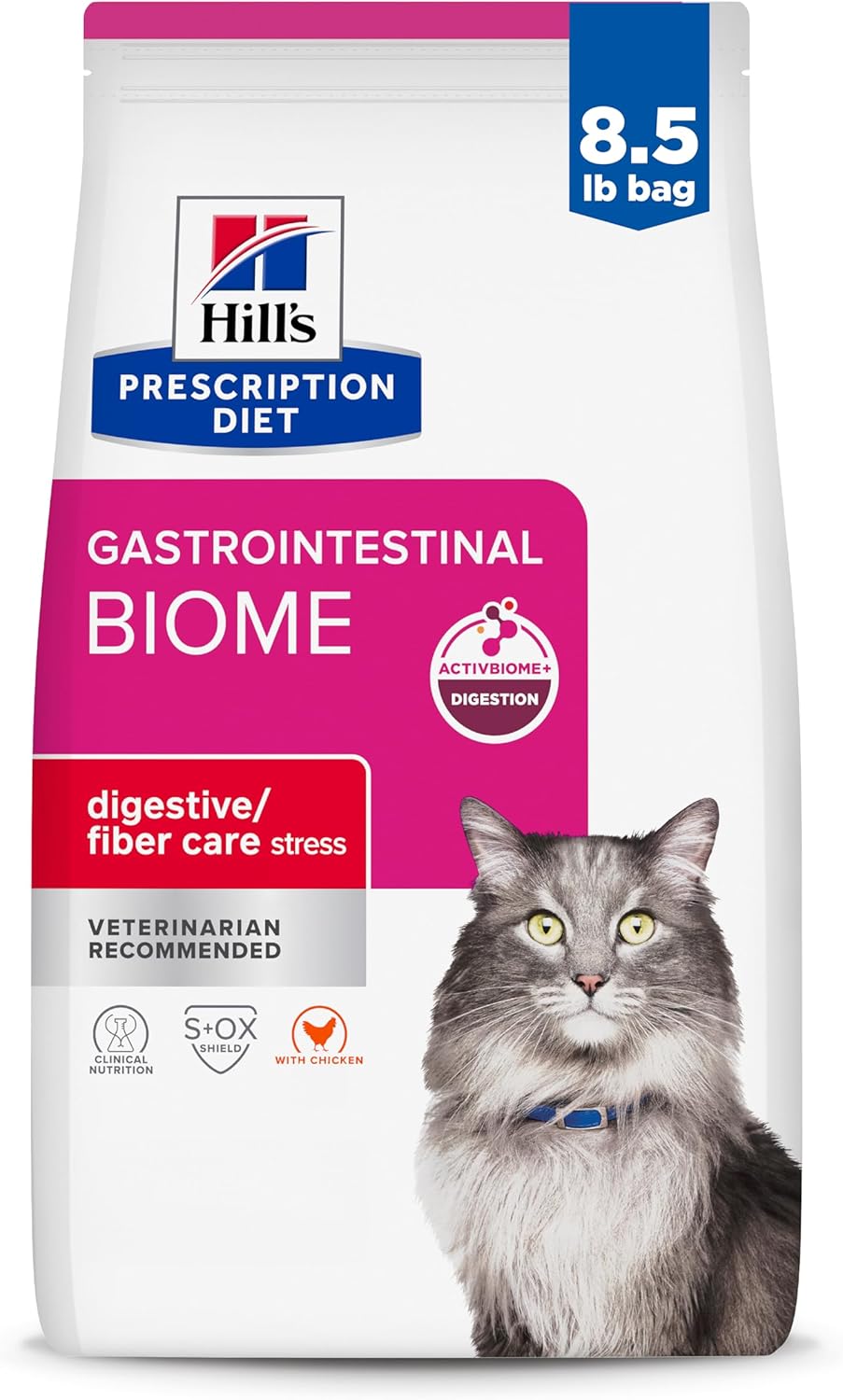 Hill's Prescription Diet Gastrointestinal Biome Stress Digestive/Fiber Care Dry Cat Food, Chicken, 4 lb. Bag - Image 15