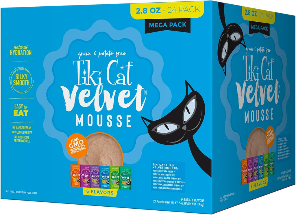 Tiki Cat Velvet Mousse, Protein Blend in Broth Variety Pack, Complete Nutrition for Balanced Diet, Wet Cat Food For All Life Stages, 2.8 oz. Pouch (Pack of 12) - Image 13