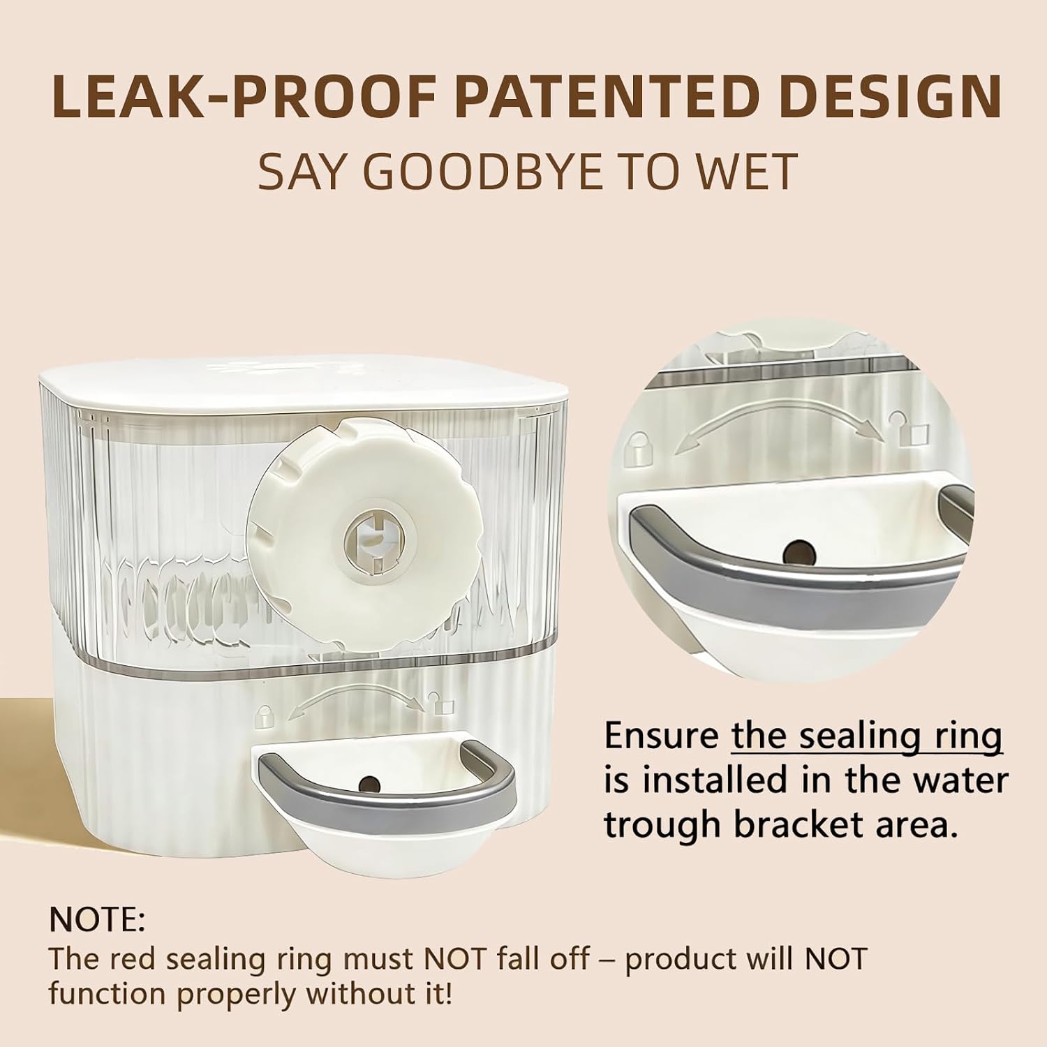 No Drip Hanging Automatic Rabbit Water Dispenser 650ml, Top Refill Pet Water Bowl Bottle BPA Free for Bunny, Guinea Pig, Ferret, Chinchilla,Squirrel,Hamster,Puppy Kitten, Other Small Animals - Image 5