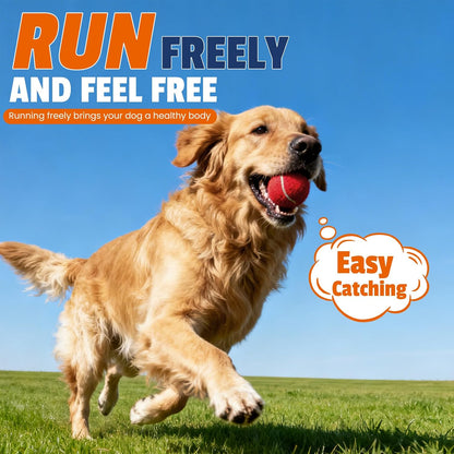 Mesh drawstring bag holding 16 Furwey dog balls