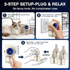 Instructions on rotating the plug-in base of the calming device to fit wall outlets