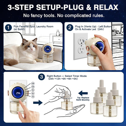 Instructions on rotating the plug-in base of the calming device to fit wall outlets