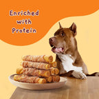 Jungle Calling all natural grain free chicken wrapped dog chews back of packaging ingredients