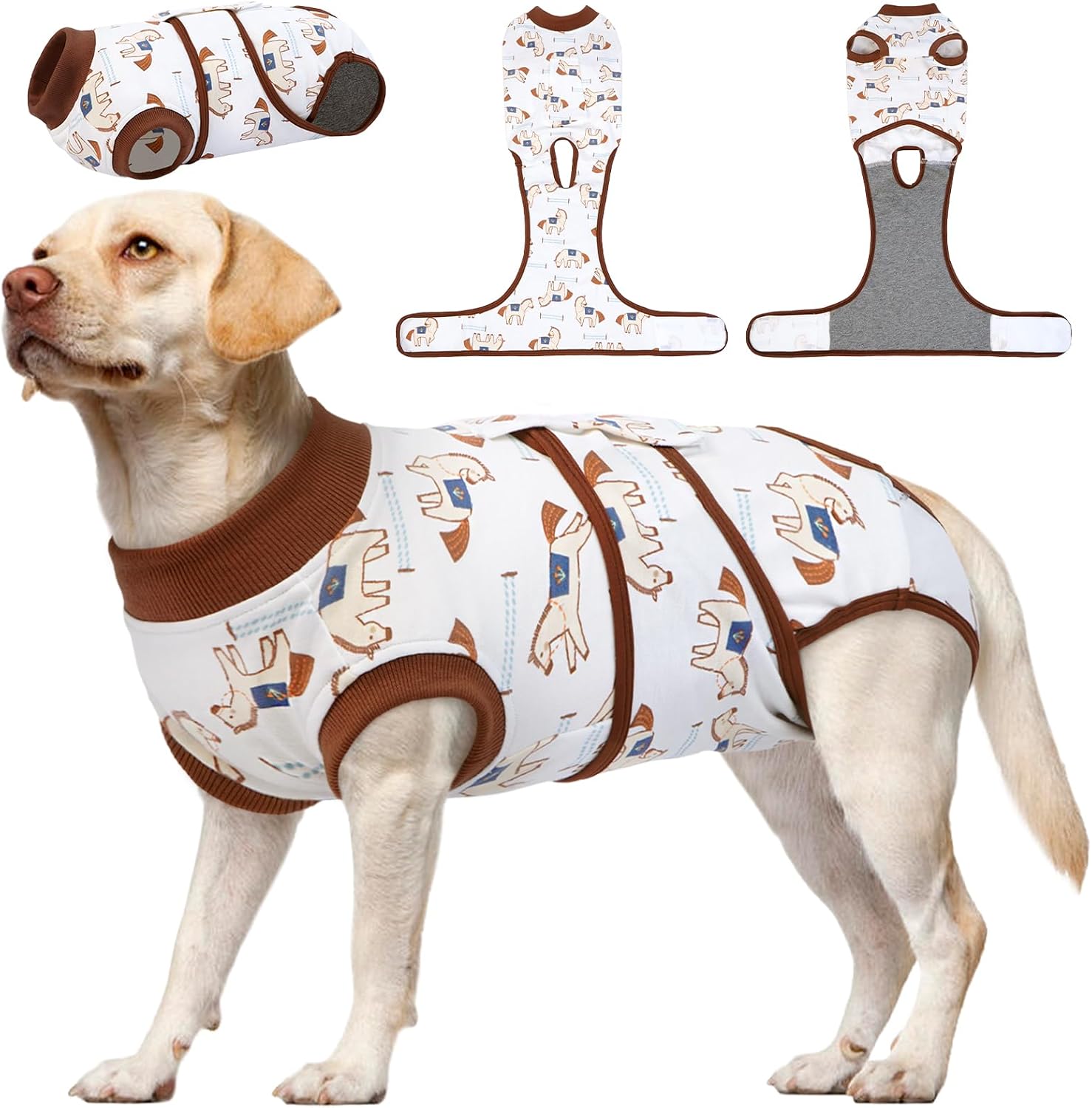 Kuoser Dog Recovery Suit Female, Soft Puppy Surgery Suit, Dog Recovery Suit After Surgery, Post-Op Onesie for Female & Male Dogs, Soft Protective Wear, PinkRibbon S - Image 14