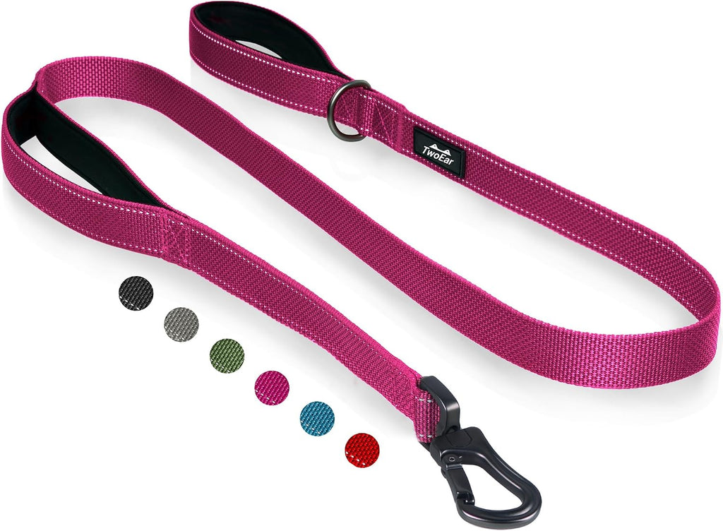 TwoEar 6FT 1IN Strong Black Dog Leash with 2 Padded Handles, Traffic Handle Extra Control, Comfortable Soft Dual Handle, Auto Lock Hook, Reflective Walking Lead for Small Medium and Large Dogs - Image 10