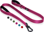 TwoEar 6FT 1IN Strong Black Dog Leash with 2 Padded Handles, Traffic Handle Extra Control, Comfortable Soft Dual Handle, Auto Lock Hook, Reflective Walking Lead for Small Medium and Large Dogs - Image 10