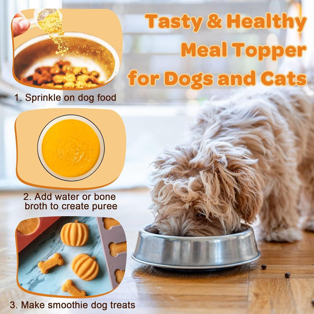 Healthy dog happy after eating with Zebora supplement