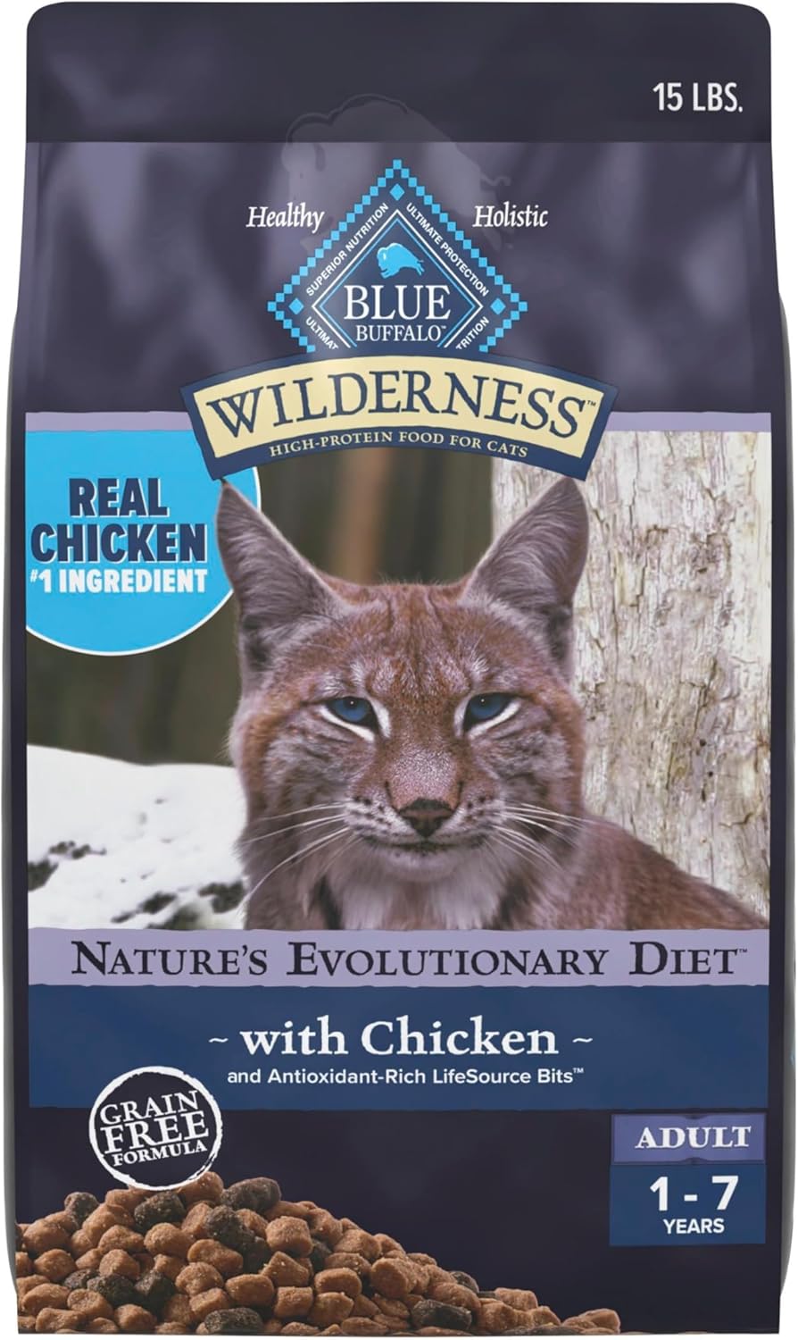 Blue Buffalo Wilderness with Chicken Natural High-Protein Grain-Free Dry Food for Adult Cats, Real Chicken First, Antioxidant-Rich LifeSource Bits Support Immunity, Promotes Strong Muscles, 9.5 lbs. - Image 12