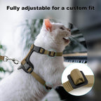 Plutus Pet brown cat vest harness back view leather accent