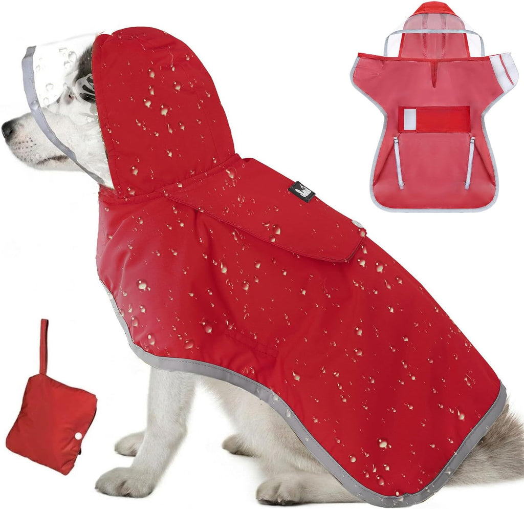 Lukovee water resistant dog apparel packaging back view with size guide chart