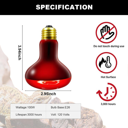 Wacool Terra premium red coated basking lamp emitting thermal heat