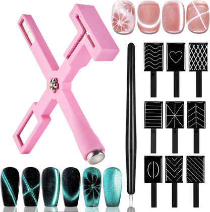 Unbranded 11 pieces 5 in 1 nail magnet set for cat eye polish