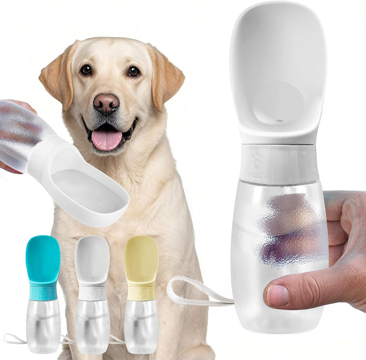Kalimdor Dog Water Bottle,Leak Proof Portable Puppy Water Dispenser with Drinking Feeder, Dog Walking Accessories for Pets Outdoor Walking, Hiking, Travel, Food Grade Plastic - Image 10