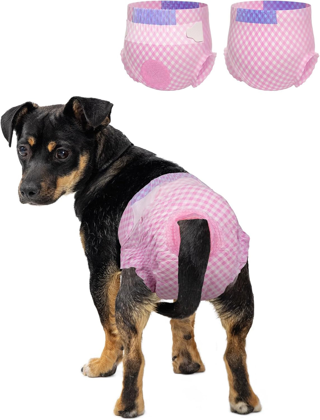 Pet Soft Dog Diapers Female, Disposable Female Dog Diaper, Doggie Diapers for Cat Puppy with Adjustable Foam Tail Hole(Pink,12S) - Image 11