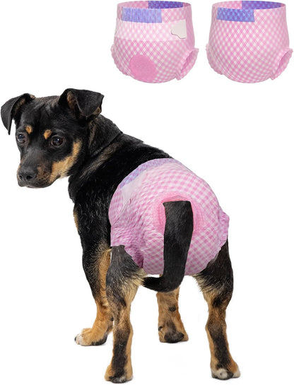 Pet Soft Dog Diapers Female, Disposable Female Dog Diaper, Doggie Diapers for Cat Puppy with Adjustable Foam Tail Hole(Pink,12S) - Image 11