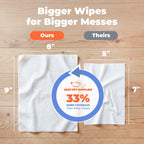 Thick plant based dog grooming wipes being pulled out of resealable pouch.