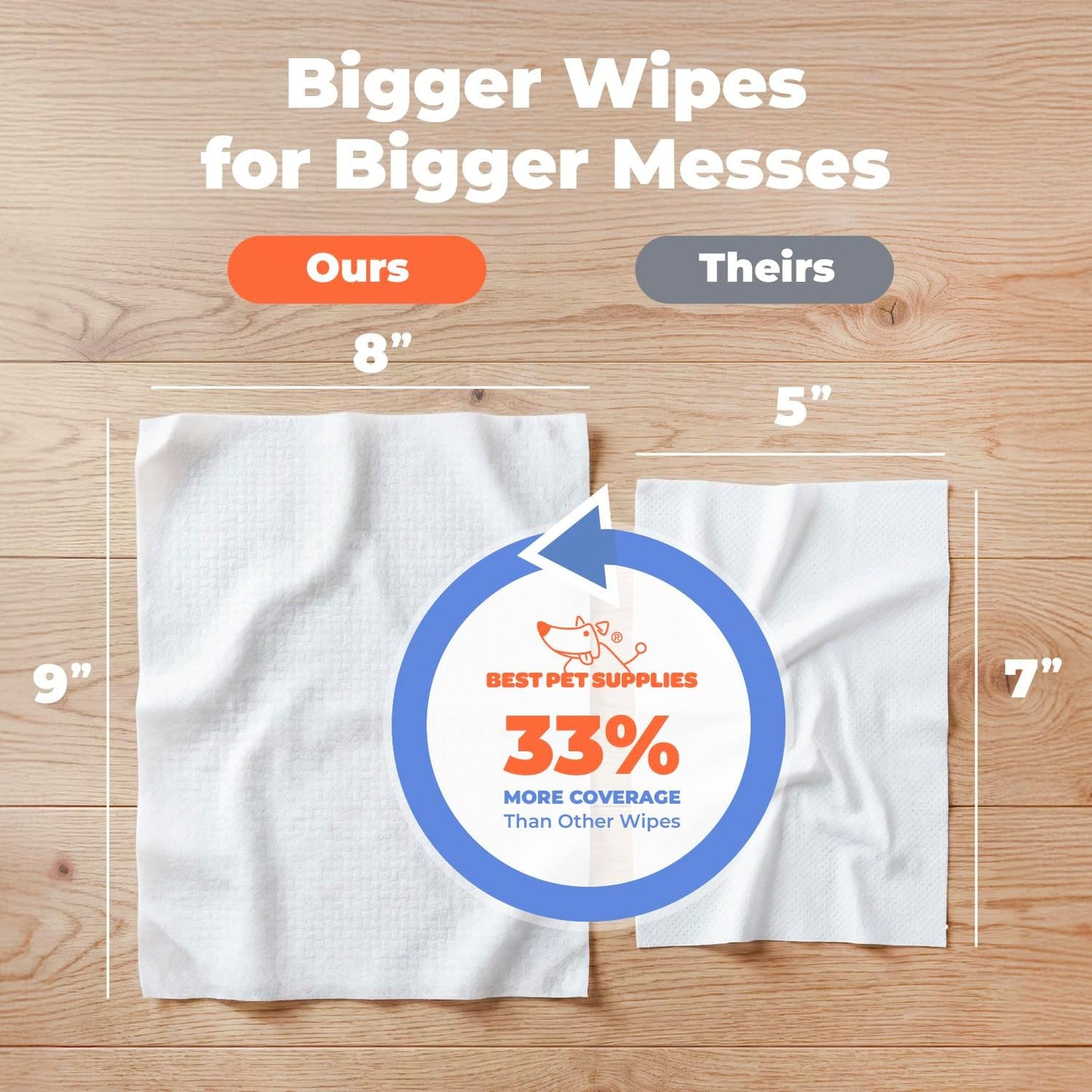 Thick plant based dog grooming wipes being pulled out of resealable pouch.
