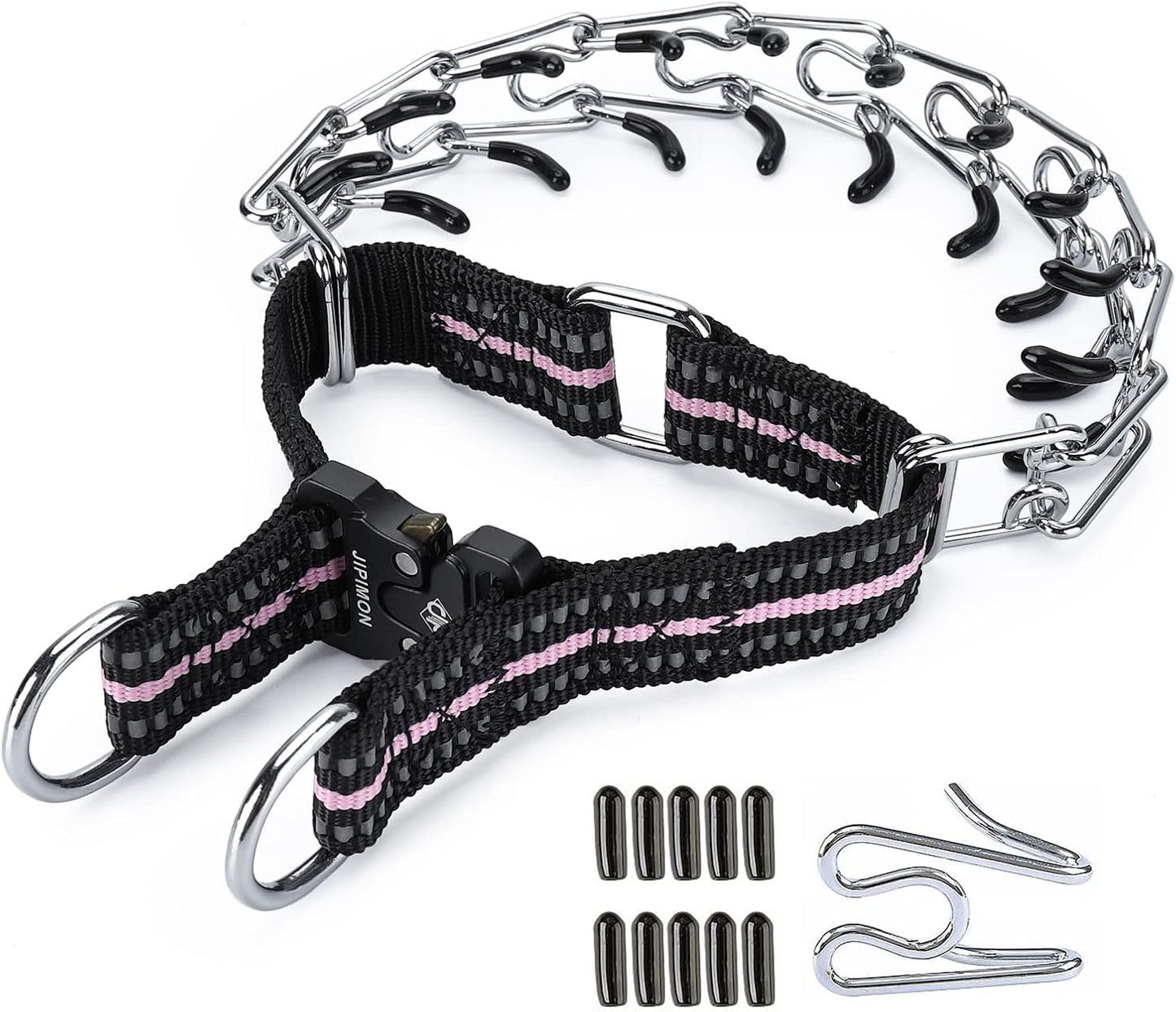Pinch Collar for Dogs Adjustable Dog Training Collar with Comfortable Rubber Tip and Quick Release Buckle for Small Medium Large Dogs (Medium, Black) - Image 11