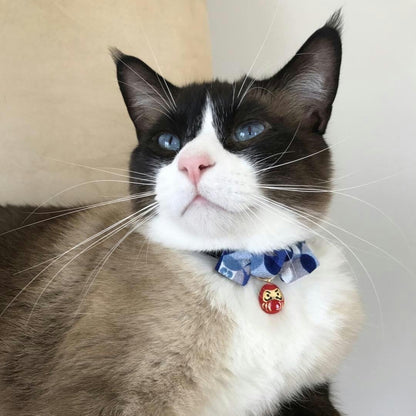 Necoichi Daruma Charm Bow Tie Cat Collar (Red) - Image 12