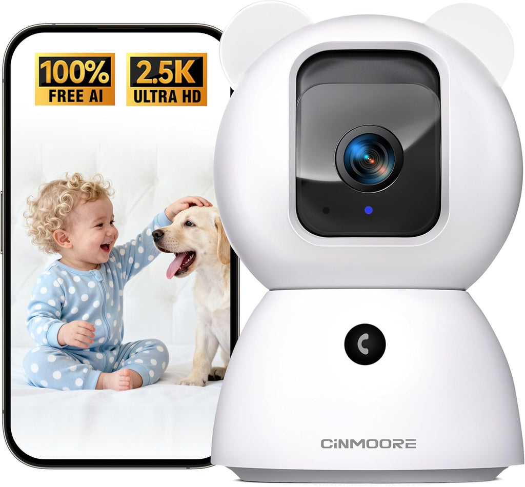 5G Security Camera Indoor, 3K Pet/Dog Camera with Speaker/Phone App, PTZ WiFi Baby Monitor Cameras for Home Security, 0-Glow Night Vision 2-Way Talk, AI Tracking Facial Recognition Time Lapse - Image 13