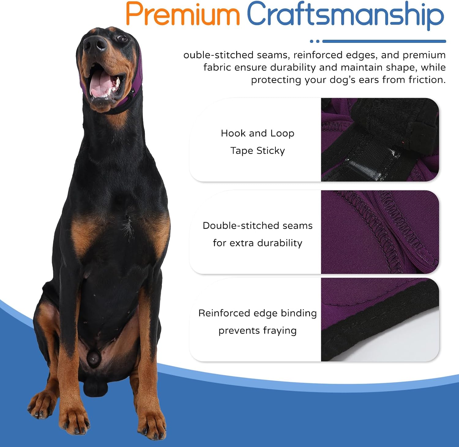 Harbyel no shake ear wrap preventing head movement for pet hematoma recovery.
