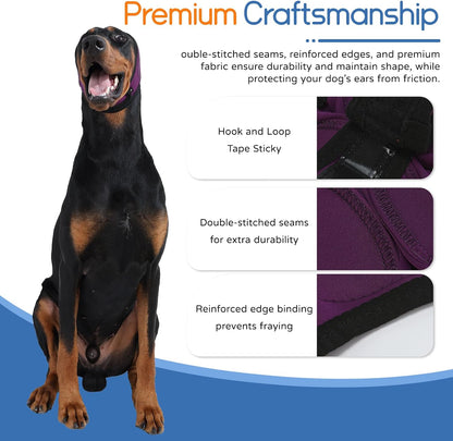 Harbyel no shake ear wrap preventing head movement for pet hematoma recovery.