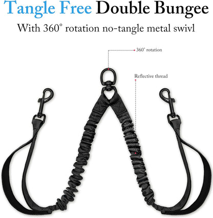 Premium alloy connection clasps and reinforced stitching on the Drgxle dual pet lead