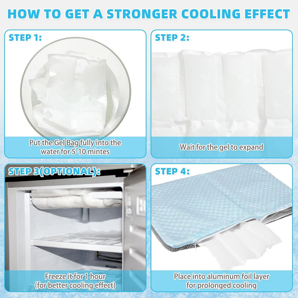 Reversible pet cooling mat showing soft wool side