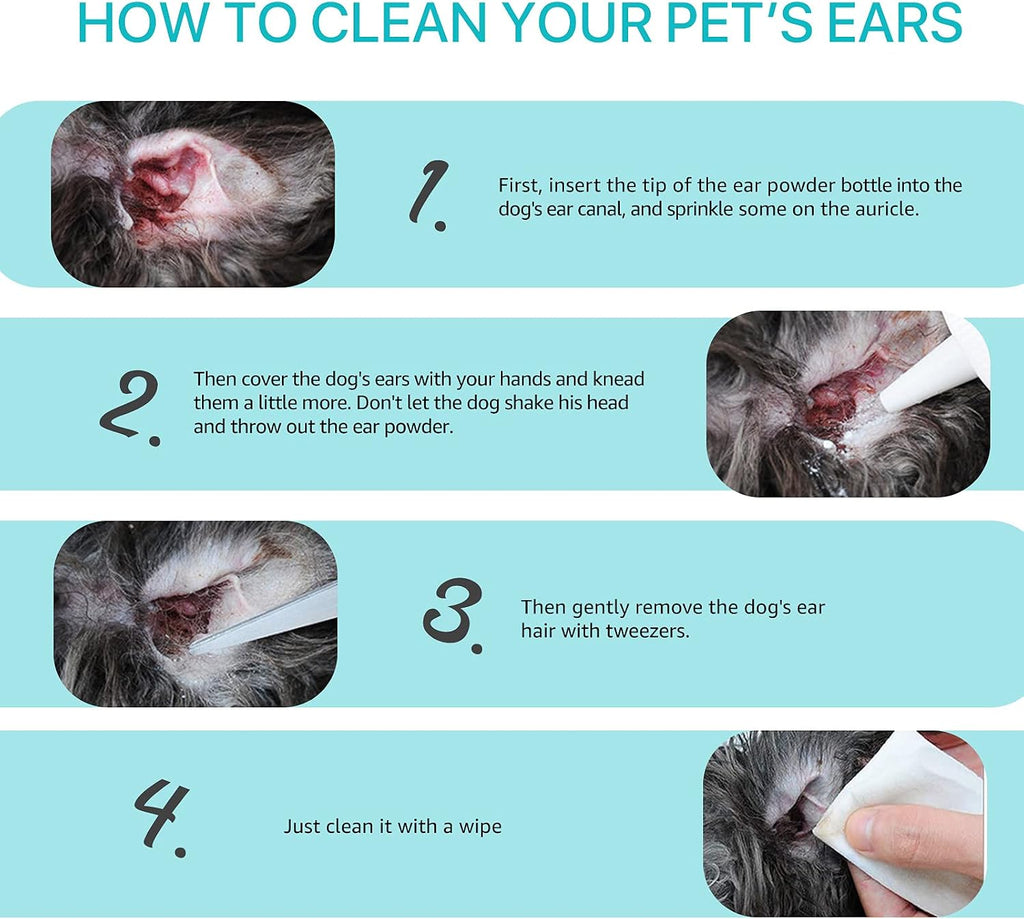 Zixaok pet ear powder bottle showing precision nozzle tip